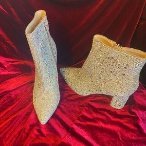 Betsy Johnson Rhinestone High Heel Ankle Boot Women’s Size 10